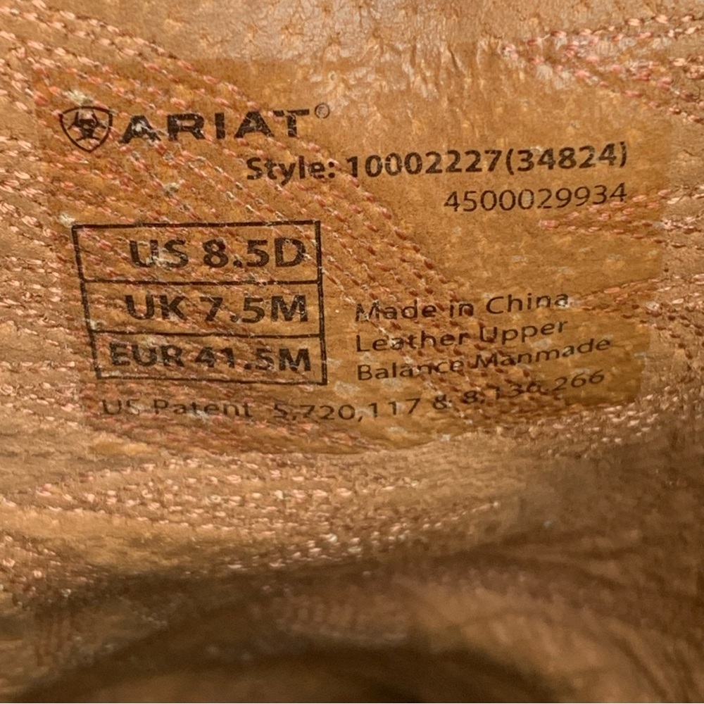 Ariat Heritage Roughstock Western Cowboy Boots 10002227 size 8.5 D Mens Brown - Picture 10 of 10